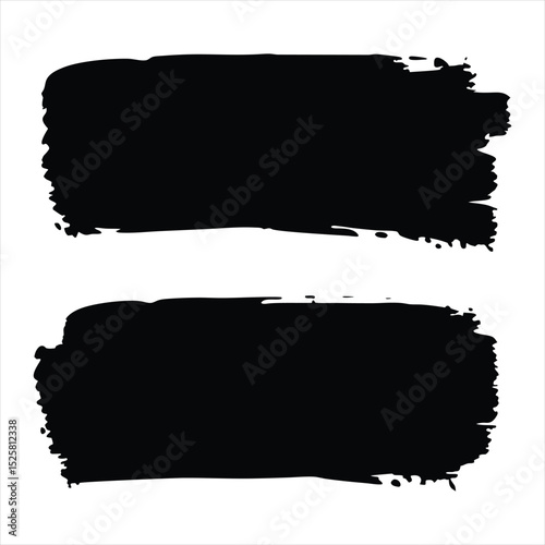 Abstract Black Brush Strokes Set: Rough Edges for Design, ai generated