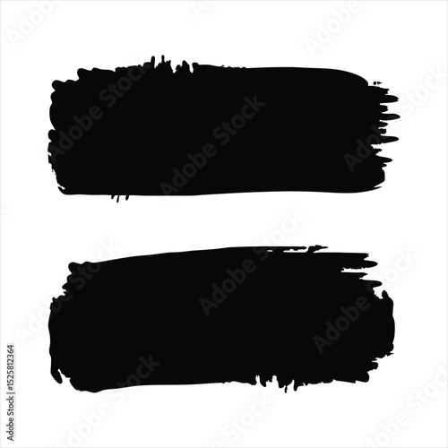 Abstract Black Brush Strokes Set: Rough Edges for Design, ai generated