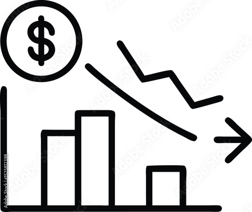 Falling credit score silhouette depicting financial decline and debt problems