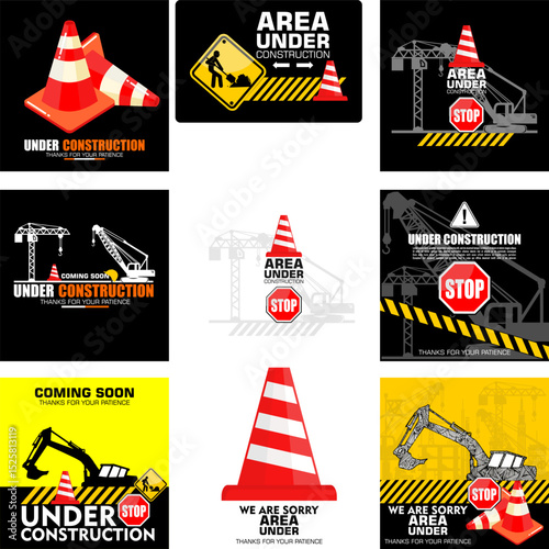 Under Construction, Coming Soon, Thank for your patience, poster vector