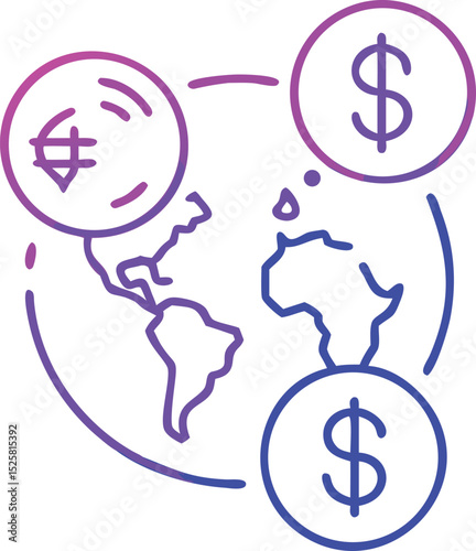 Global finance concept representing international currency exchange and worldwide transactions