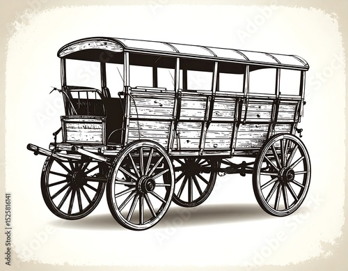 Vintage horse-drawn bus