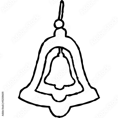 Layered Bell Shape Christmas Ornament doodle

