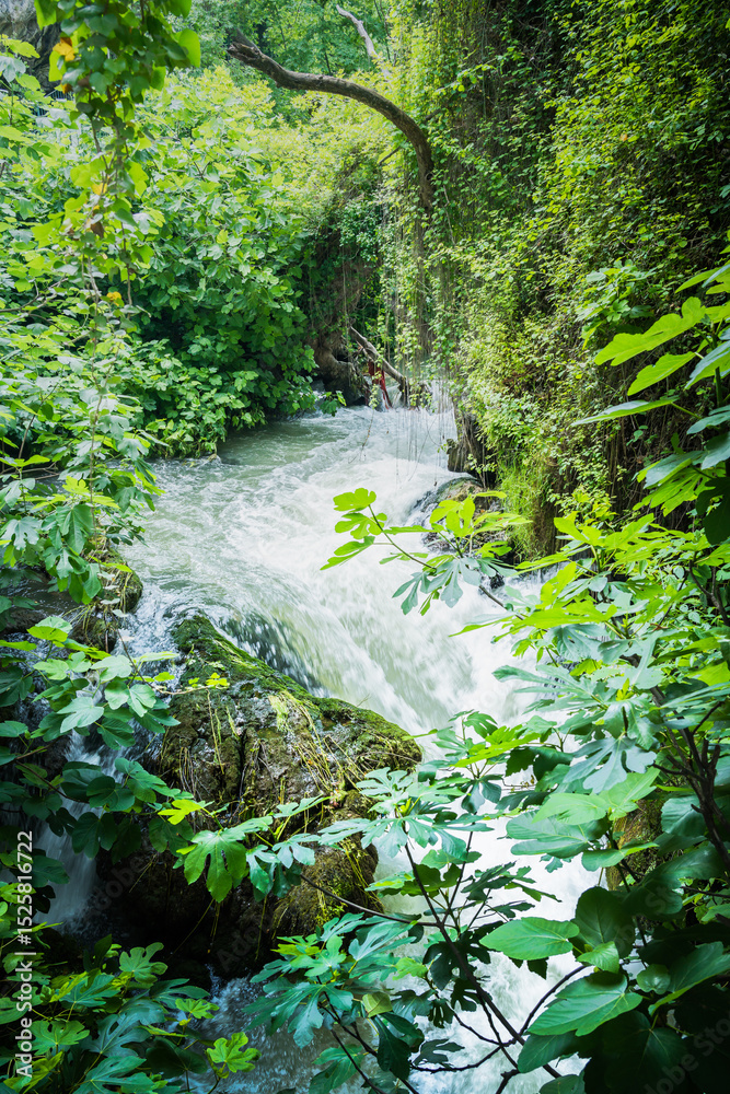 Fototapeta premium Silky Flow of Düden Waterfalls in Antalya, Turkey