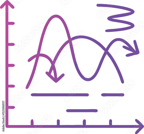 Gradient chart representation with arrows indicating dynamic changes and trends
