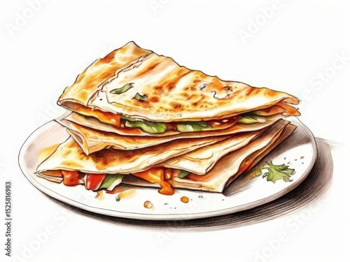 an AI Image Generator, Illustration of a Delicious Grilled Sandwich with Fresh Garnish