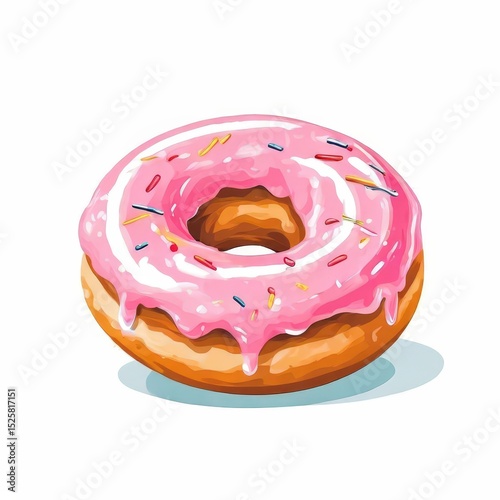 an AI Image Generator, Pink Frosted Donut with Sprinkles