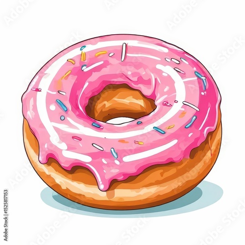 an AI Image Generator, Pink Frosted Donut with Sprinkles