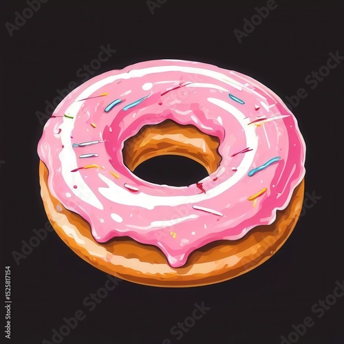 an AI Image Generator, Pink Frosted Donut with Sprinkles