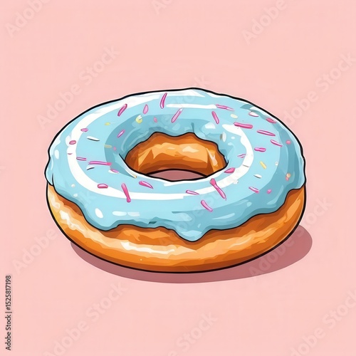 an AI Image Generator, Pink Frosted Donut with Sprinkles