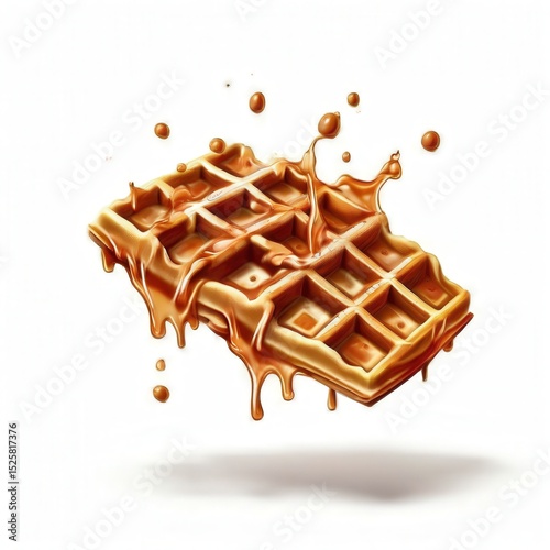 an AI Image Generator, Waffle with Fresh Berries and Syrup