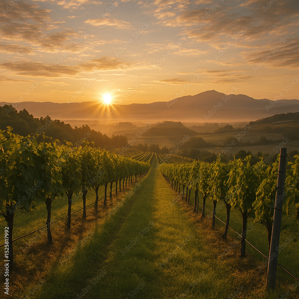 Fototapeta premium vineyard in the morning