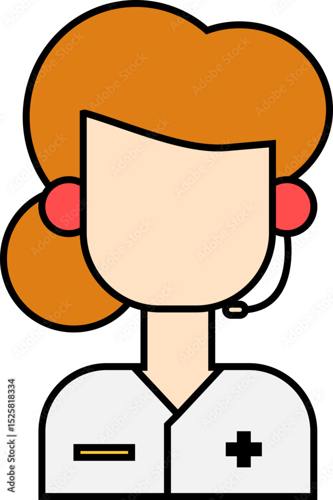 Obraz premium Call Center Avatars Icon Element Set