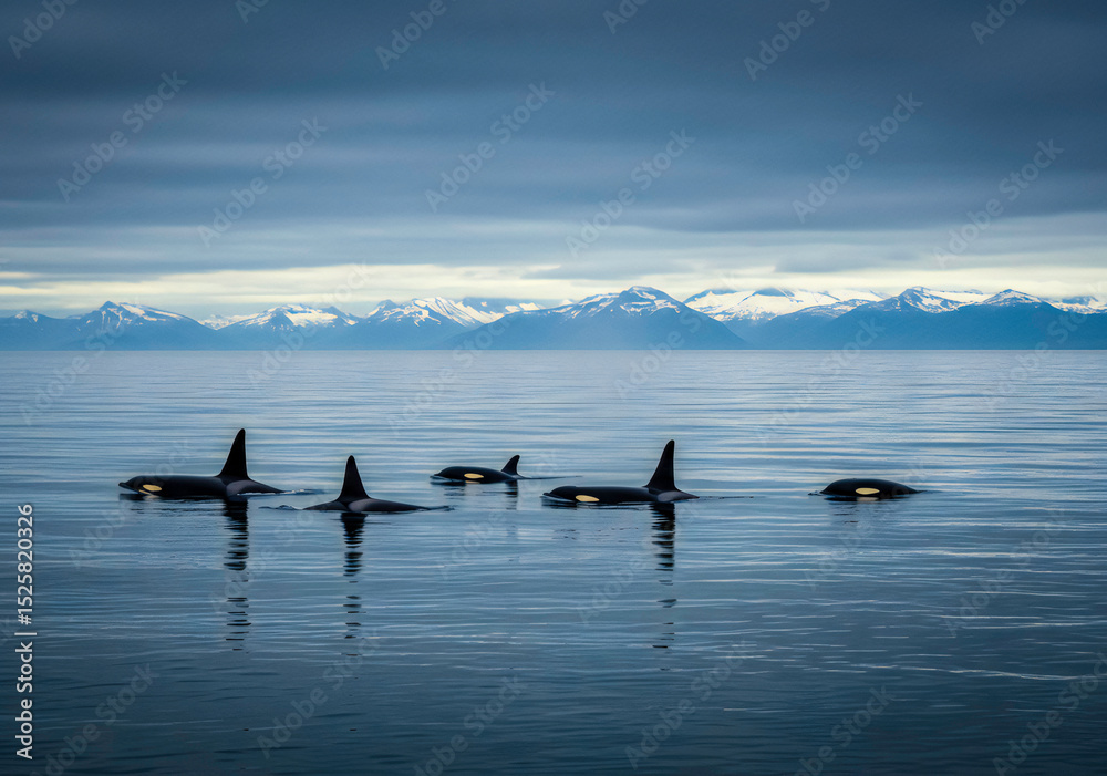 Obraz premium Orca Pod in Open Ocean