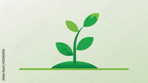 Abstract green sprout illustration suitable for growth environment and nature themes