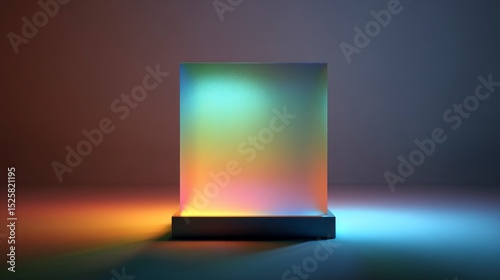 Multicolored illuminated transparent cube