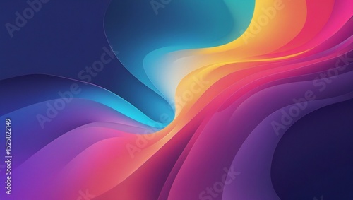 Abstract colorful waves digital art background