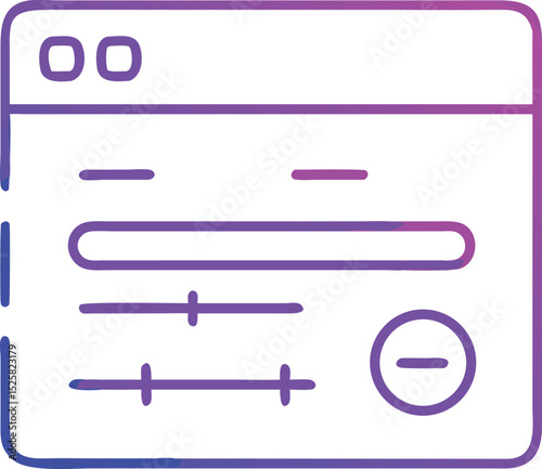 Modern interface control panel icon graphic design with transparent background