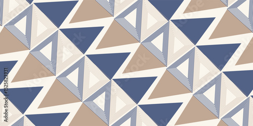 Retro style diagonal stripes and angular shapes. quilt blocks design, seamless repeating vector pattern, Abstract simple geometric background for fabric, textile design or interior decoration. colors