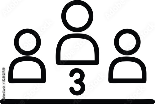 Clean group icon representing teamwork collaboration and unity in a vector design