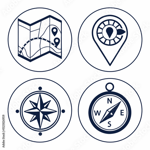 map gps marker compass location route icon