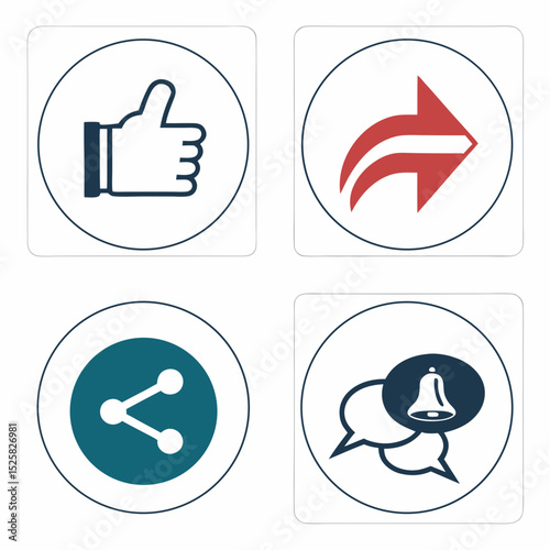 thumbs up share arrow comment bubble icon