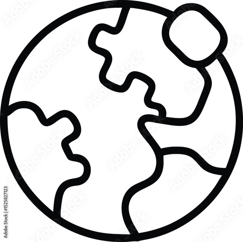 Silhouette puzzle piece integration symbolizing global collaboration and world unity