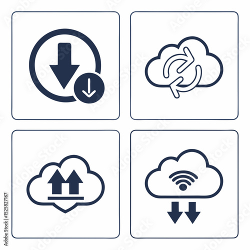 upload icon download icon sync arrows