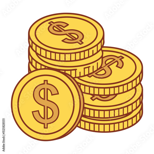 Stacks of gold dollar coins illustrating savings and financial success concepts