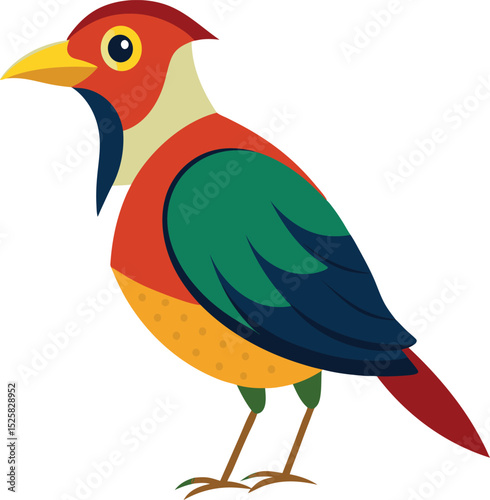 Vibrant illustration of a colorful tropical bird