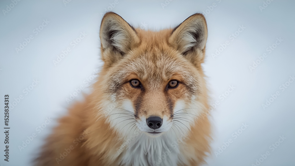 Fototapeta premium Close-Up of a Curious Arctic Fox in Snowy Landscape 
