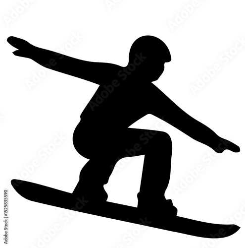 Silhouette of snowboarder in action showcasing dynamic movement and balance