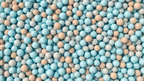 A multitude of pastel spheres creating a textured surface with subtle variations in color and a uniform distribution