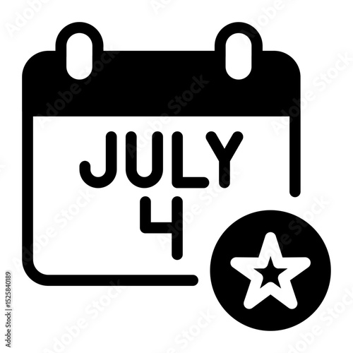 This Calendar icon is suitable for 4th of July, Independence Day, etc