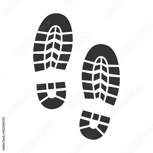 A black silhouette of some boot prints