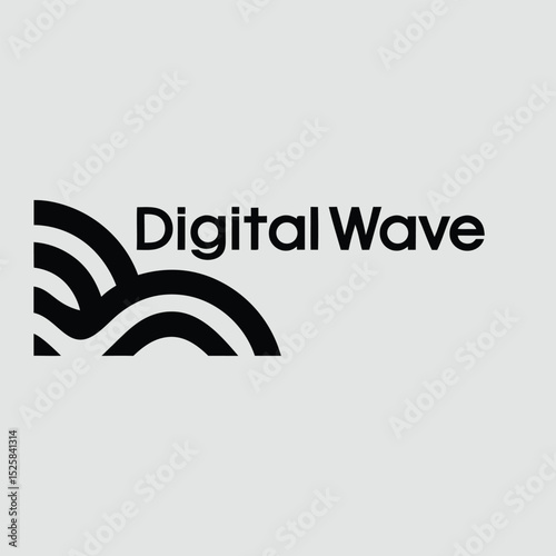 Digital wave logo design abstract wave graphic