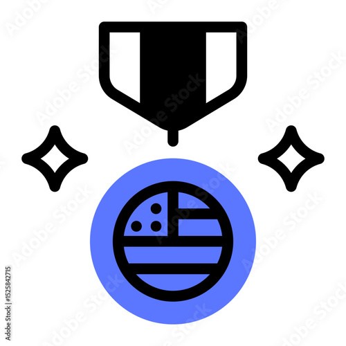 This Medal of Honor icon is suitable for 4th of July, Independence Day, etc