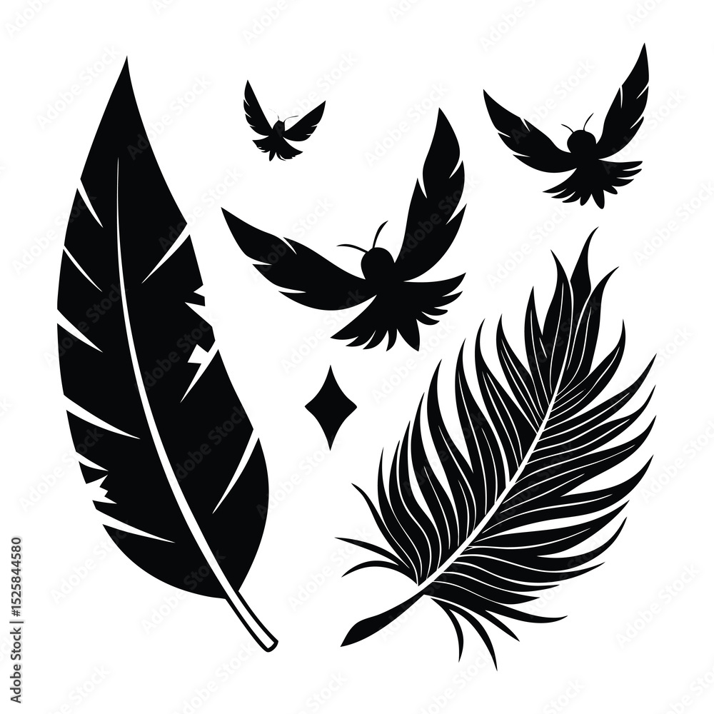 Obraz premium Feather birds svg
