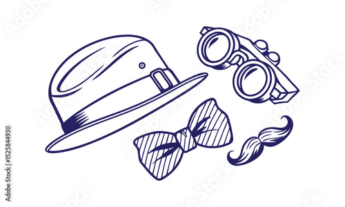 Elegant tie set vector illustration with necktie and pocket square in flat style.

