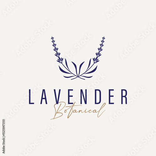 lavender flower design, lavender logo concept, aromatherapy plant for health and perfume, with modern simplicity as a symbol of a business product brand, also a poster or brand illustration template
