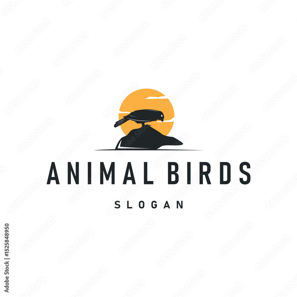Obraz premium bird logo concept animal design flying freely in the sky hummingbird silhouette with a simple, cool, modern design illustration of a brand symbol template for a business product or poster template