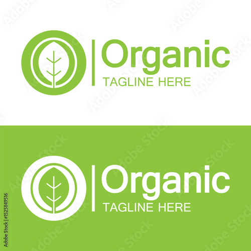 Organic logo , Initial Letter O with Leaf for Organic Fresh Natural Food logo design