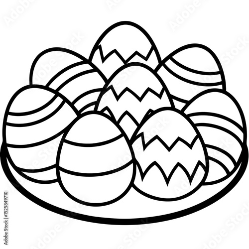 Easter Pastel Eggs Vector Collection on White