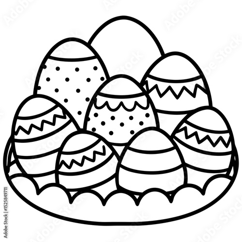 Easter Pastel Eggs Vector Collection on White