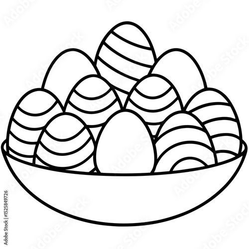 Easter Pastel Eggs Vector Collection on White