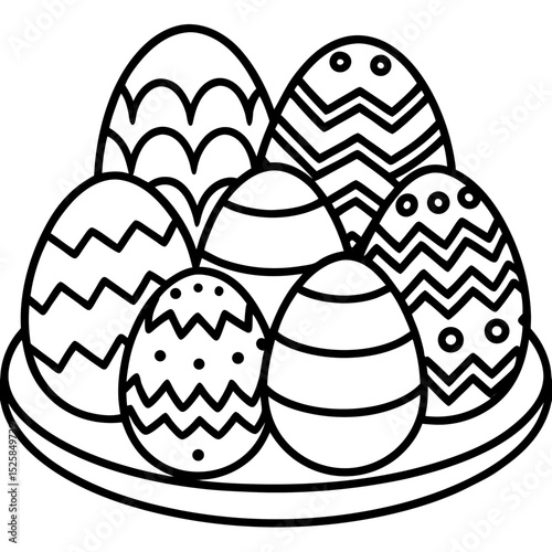 Easter Pastel Eggs Vector Collection on White