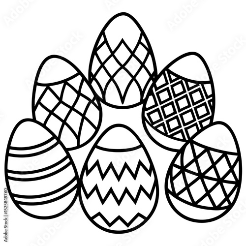 Easter Pastel Eggs Vector Collection on White