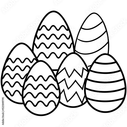 Easter Pastel Eggs Vector Collection on White