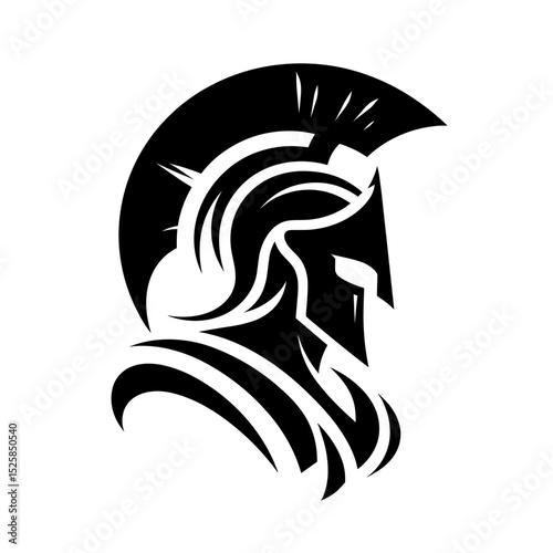 Spartan warrior helmet in side profile vector art