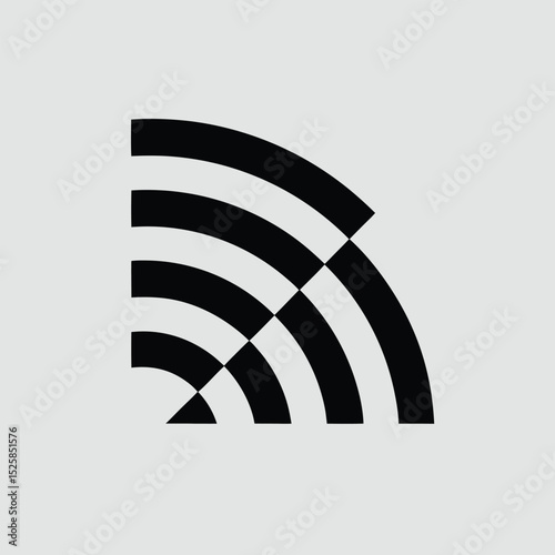 Abstract black and white quarter circle wave pattern design